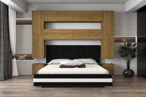 Wohnwand für Schlafzimmer Schrankwand Möbel Schlafzimmermöbel Modernes Möbelset Schafzimmerschränke Panama M4 1C