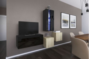 Anbauwand Wohnwand Wohnwände Schrankwand Modernes Wohnzimmer NEU Savona N293 1B