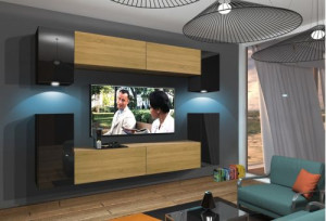 Anbauwand Wohnwand Wohnwände Schrankwand Modernes Wohnzimmer NEU Rodos N43
