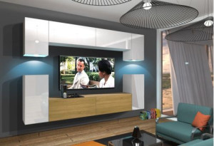 Anbauwand Wohnwand Wohnwände Schrankwand Modernes Wohnzimmer NEU Rodos N43