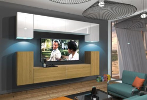 Anbauwand Wohnwand Wohnwände Schrankwand Modernes Wohnzimmer NEU Rodos N43
