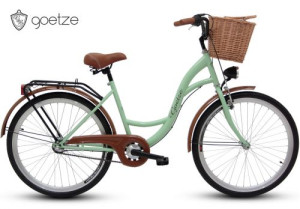 Goetze Classic 26 Zoll 3 Gang Shimano Damen Fahrrad Retro City Fahrrad mit Korb