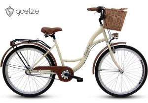 Goetze Classic 26 Zoll 3 Gang Shimano Damen Fahrrad Retro City Fahrrad mit Korb