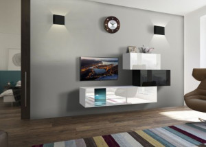 Troja N85- Modernes Wohnzimmer, Wohnwand, Wohnschrank, Schrankwand, Möbel
