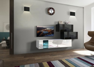 Troja N85- Modernes Wohnzimmer, Wohnwand, Wohnschrank, Schrankwand, Möbel