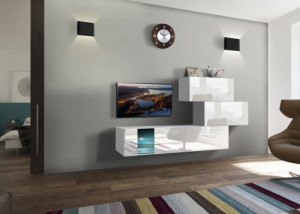Troja N85- Modernes Wohnzimmer, Wohnwand, Wohnschrank, Schrankwand, Möbel