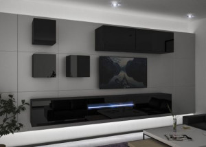 Modernes Wohnzimmer Wohnwand Wohnschrank Schrankwand Möbel - Molla N277