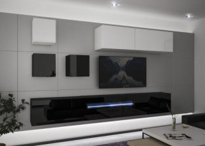 Modernes Wohnzimmer Wohnwand Wohnschrank Schrankwand Möbel - Molla N277