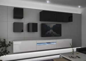 Modernes Wohnzimmer Wohnwand Wohnschrank Schrankwand Möbel - Molla N277