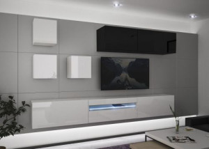 Modernes Wohnzimmer Wohnwand Wohnschrank Schrankwand Möbel - Molla N277