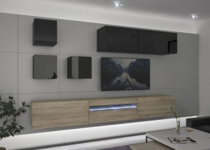 Anbauwand Wohnwand Wohnwände Schrankwand Modernes Wohnzimmer NEU Molla N277 1A