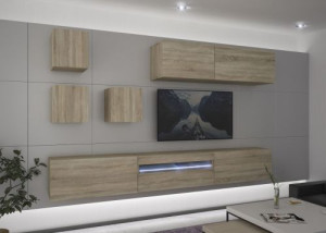 Anbauwand Wohnwand Wohnwände Schrankwand Modernes Wohnzimmer NEU Molla N277 1B