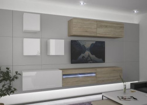 Anbauwand Wohnwand Wohnwände Schrankwand Modernes Wohnzimmer NEU Molla N277 1A