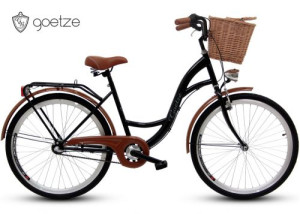 Goetze Classic 26 Zoll 3 Gang Shimano Damen Fahrrad Retro City Fahrrad mit Korb