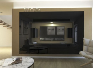 Monaco N4 Modernes Wohnzimmer Wohnwand Wohnschrank Schrankwand Möbel Mediawand