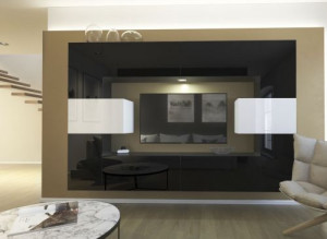 Monaco N4 Modernes Wohnzimmer Wohnwand Wohnschrank Schrankwand Möbel Mediawand