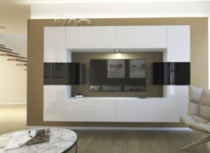 Monaco N4 Modernes Wohnzimmer Wohnwand Wohnschrank Schrankwand Möbel Mediawand