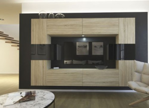 Anbauwand Wohnwand Wohnwände Schrankwand Modernes Wohnzimmer NEU Monaco N4 1B