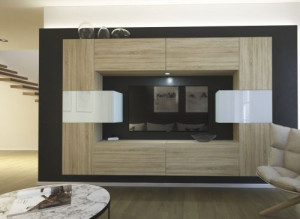 Anbauwand Wohnwand Wohnwände Schrankwand Modernes Wohnzimmer NEU Monaco N4 1B