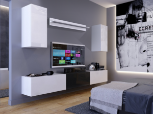 Dylan N27- Modernes Wohnzimmer, Wohnwand, Wohnschrank, Schrankwand, Möbel
