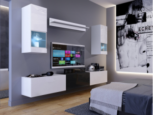 Kartal N28- Modernes Wohnzimmer, Wohnwand, Wohnschrank, Schrankwand, Möbel