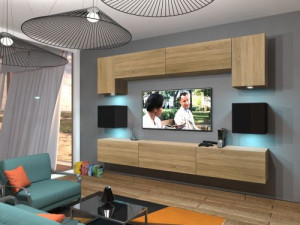 Anbauwand Wohnwand Wohnwände Schrankwand Modernes Wohnzimmer NEU Nowara N1 1B