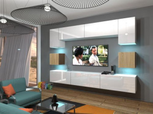 Anbauwand Wohnwand Wohnwände Schrankwand Modernes Wohnzimmer NEU Nowara N1 1B