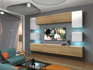Anbauwand Wohnwand Wohnwände Schrankwand Modernes Wohnzimmer NEU Nowara N1 1B