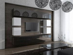 Anbauwand Wohnwand Wohnwände Schrankwand Modernes Wohnzimmer NEU Future 17 1B