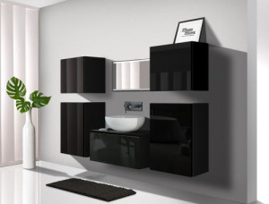 Badezimmermöbel Badmöbel Badeschrank Badezimmerschrank Hochglanz ALIUS 19