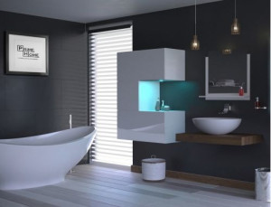Badezimmermöbel Badmöbel Badeschrank Badezimmerschrank Hochglanz ALIUS  45