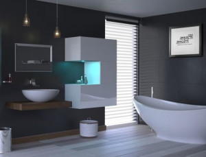 Badezimmermöbel Badmöbel Badeschrank Badezimmerschrank Hochglanz ALIUS  46