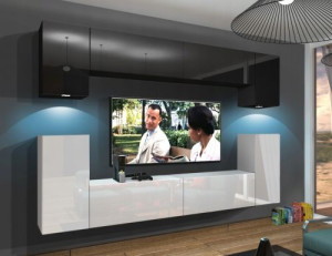 Rodos N43 Modernes Wohnzimmer Wohnwand Wohnschrank Schrankwand Möbel Mediawand