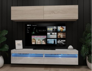 Anbauwand Wohnwand Wohnwände Schrankwand Modernes Wohnzimmer NEU Marco E1