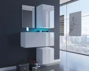 Flur Dielenmöbel Garderobenschrank Dielenschrank Schuhschrank Flurmöbel Set Spiegel  F2