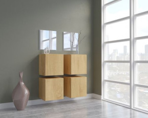 Flur Dielenmöbel Garderobenschrank Dielenschrank Schuhschrank Flurmöbel Set Spiegel  F4