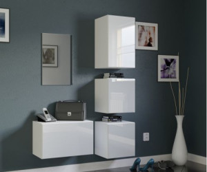 Flur Dielenmöbel Garderobenschrank Dielenschrank Schuhschrank Flurmöbel Set Spiegel  F1