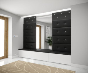 Flur Dielenmöbel Garderobenschrank Dielenschrank Schuhschrank Flurmöbel Set Spiegel  GF82