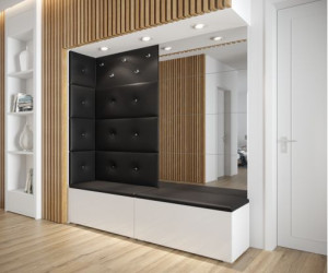 Flur Dielenmöbel Garderobenschrank Dielenschrank Schuhschrank Flurmöbel Set Spiegel  GF80