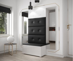 Flur Dielenmöbel Garderobenschrank Dielenschrank Schuhschrank Flurmöbel Set Spiegel  GF79