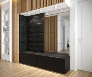 Flur Dielenmöbel Garderobenschrank Dielenschrank Schuhschrank Flurmöbel Set Spiegel  GF80