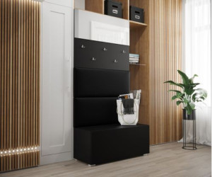 Flur Dielenmöbel Garderobenschrank Dielenschrank Schuhschrank Flurmöbel Set Spiegel  GF78