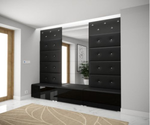 Flur Dielenmöbel Garderobenschrank Dielenschrank Schuhschrank Flurmöbel Set Spiegel  GF82
