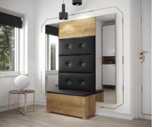 Flur Dielenmöbel Garderobenschrank Dielenschrank Schuhschrank Flurmöbel Set Spiegel  GF79