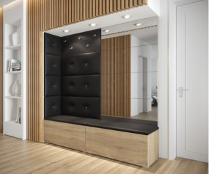 Flur Dielenmöbel Garderobenschrank Dielenschrank Schuhschrank Flurmöbel Set Spiegel  GF80