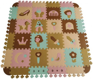 Große Schaumstoffmatte mit Zaun und Puzzle-Schloss