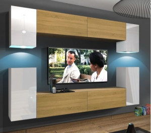 Anbauwand Wohnwand Wohnwände Schrankwand Modernes Wohnzimmer NEU Rodos N43 1B