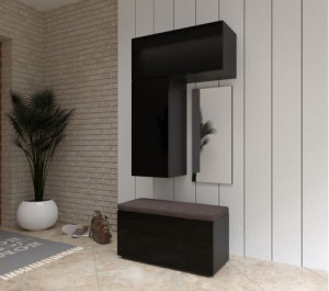 Flur Dielenmöbel Garderobenschrank Dielenschrank Schuhschrank Flurmöbel Set Spiegel  F10