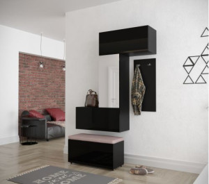 Flur Dielenmöbel Garderobenschrank Dielenschrank Schuhschrank Flurmöbel Set Spiegel  F71