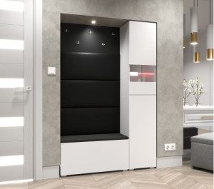 Flur Dielenmöbel Garderobenschrank Dielenschrank Schuhschrank Flurmöbel Set Spiegel  GF84